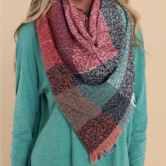 Plaid Knit‎ Scarf - Picture 3 of 5